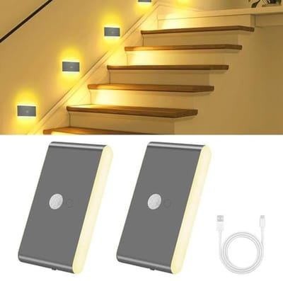 Draadloze Bewegingssensorlampen - 2-Pack LED Nachtlampjes met RGB Kleur en Warm Wit Licht