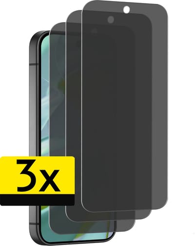 Screenprotector - Geschikt voor Google Pixel 9 - 3 Stuks - Privacy Filter - Beschermglas - Gehard Glas - Tempered Glass - Screen Protector