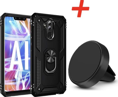 Huawei Mate 20 Lite Magnetische Backcover - Zwart - voor Autohouder + Magneet
