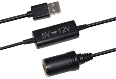USB 5 V naar 12 V sigarettenaansteker-converter - HTC EQUIPMENT - 12 W en 120 cm kabel
