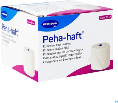 Hartmann - Witte latexvrije fixatiezwachtel - Peha-haft - 6cm x 20 meter