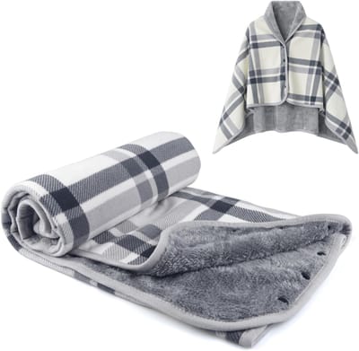 Dames fleece poncho - draagbare deken voor comfort en warmte