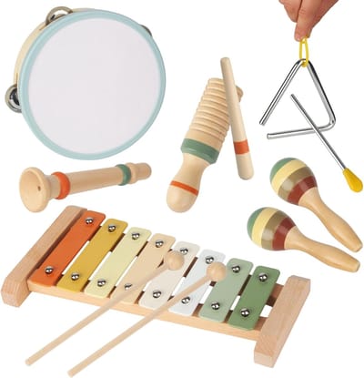Houten muziekinstrumenten set - Percussie speelgoed - Vroege muzikale ontwikkeling - Montessori gebaseerd leren
