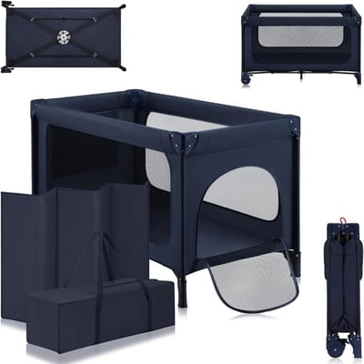 Zyrex® Campingbedje Baby - Reisbedjes - Baby Klamboe - Blauw - 67cm x 75cm x 123cm