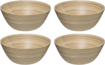 Secret de Gourmet - 8x - Slakom/serveer schaaltjes - bamboe - beige- D17 cm