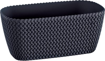 Prosperplast Plantenbak Splofy - antraciet - voor buiten - 30 x 18 x 14 cm - buiten - kunststof