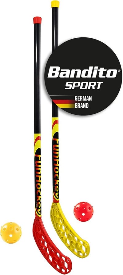 Set van 2 FunHockey Rackets met Ballen voor Kinderen - Outdoor Vloerbal voor Tuin