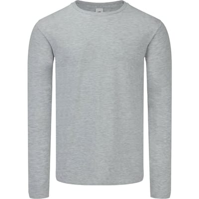 Fruit of the Loom Heren Iconische 150 T-Shirt met lange mouwen (Grijze Heide)