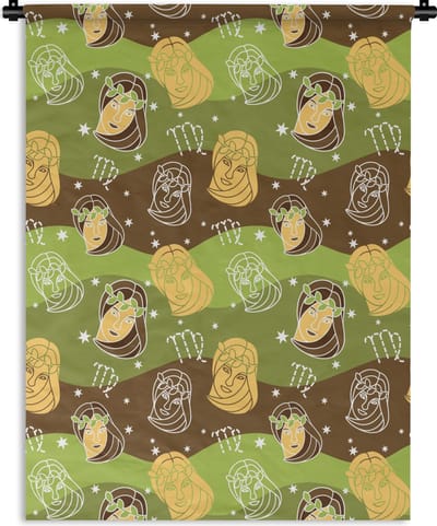 Wandkleed - Wanddoek - Virgo - Zodiac - Patroon - 150x200 cm - Wandtapijt