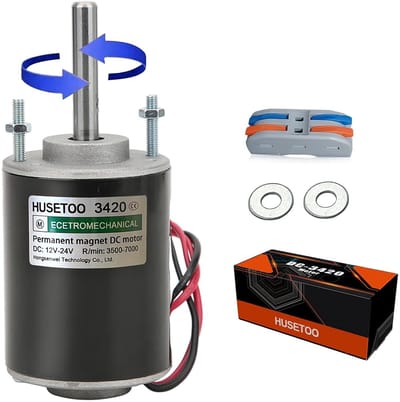 Stille Hoge Koppel DC Motor voor DIY Projecten - 12V/24V, 30W CW/CCW, Geschikt voor Elektromotoren en Generatoren