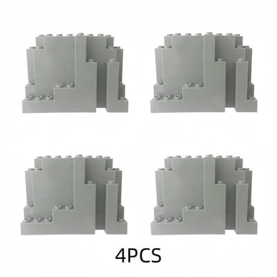 4 stuks Bergen Heuvels Bouwstenen DIY Speelgoed MOC Accessoires Basis Componenten Wilde Parken Bouwmodel Stenen gray