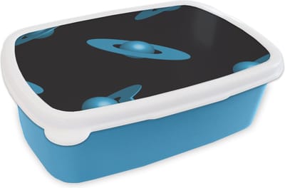 Broodtrommel Blauw - Lunchbox - Brooddoos - Planeten - Blauw - Kinderen - Design - 18x12x6 cm - Kinderen - Jongen