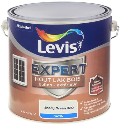 Levis - Expert Hout Lak Buiten Satin Mix - Shady Green B20 - Mengverf - 2,5 L