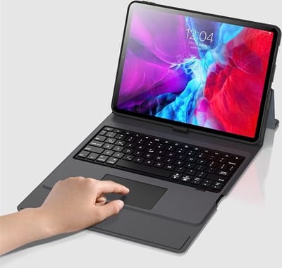 DrPhone KC3 Keyboard case – Pu lederen - Inclusief Tablet Toetsenbord + Touchpad – Geschikt voor iOS Tablet Pro - 2020 – 12.9 Inch