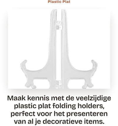 Dailygoods- Decoratieve Frame - Verstelbare Display Standaard - Inklapbaar - Kunststof - Voor Borden/Fotolijsten - Hoogte 17,5 cm - Displaystandaard