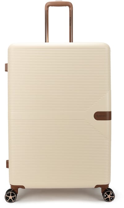 Decent STELLA Spinner TSA Reiskoffer 77x51x30 cm- Grote maat trolley 99 liter- Lichtgewicht koffer – Reiskoffer met wielen - Veilig TSA Cijferslot – Spinner grootmaat koffer- Reiskoffer groot - Off White