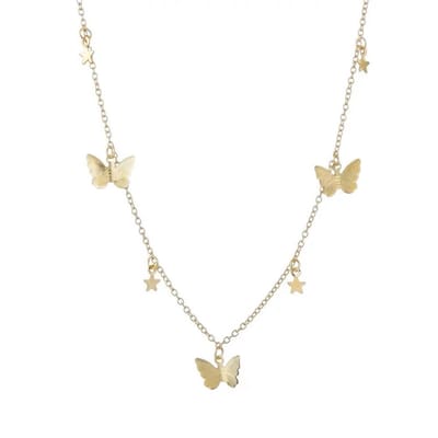 Lumici® | Butterfly Shiny Star Ketting - Schijnende Ster Vlinder Ketting - Necklace - Sterren - Planeet - Insect - Zomer - Lente - Bloemen - Cadeau Voor Vrouwen - Moederdag Cadeau - Valentijn - Liefde - Verrassing - Goud & Zilver