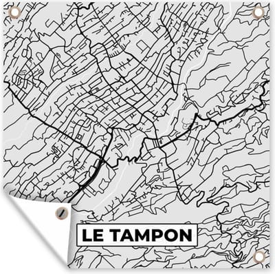 Tuin poster Le Tampon - Plattegrond - Frankrijk - Kaart - Stadskaart - 200x200 cm - Tuindoek