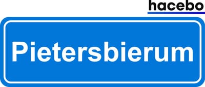 Hacebo - Plaatsnaam Sticker - 29x10 CM - Pietersbierum sticker - Verkeersborden sticker - grappige cadeaus - Pietersbierum