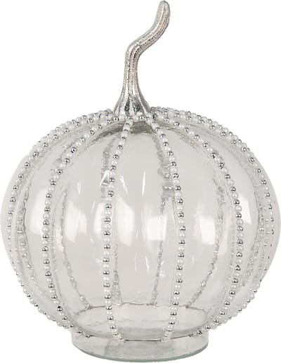 Clayre & Eef Decoratie Pompoen Ø 15x19 cm Transparant Glas Herfst decoratie