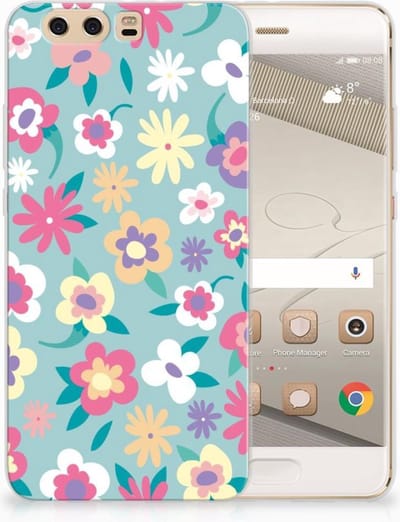 Back Cover voor Huawei P10 Plus TPU Case Flower Power