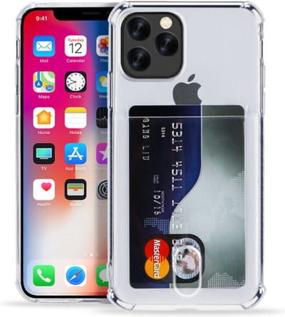 ShieldCase Shock case met pasjeshouder geschikt voor Apple iPhone 12 Pro Max - 6.7 inch - Schokbestendige Beschermcase - Stijlvolle Bescherming met Opbergruimte - Kras- en Valbestendige Case - Stijlvol Hoesje met Extra Opbergruimte