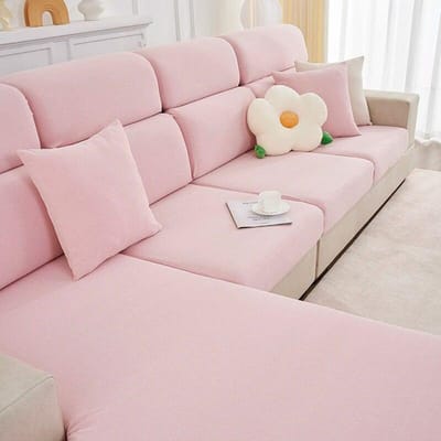 Housse de coussin de siège de canapé de couleur unie, housse de canapé réglable, protection de meubles pour salon, animaux de compagnie, enfants, décoration de maison 1PC Pillow Cover