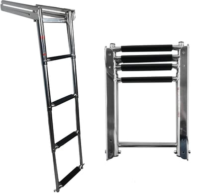 EvoNautic Zwemtrap Onder Platform Telescopisch/Uitschuifbaar 4-treden RVS316
