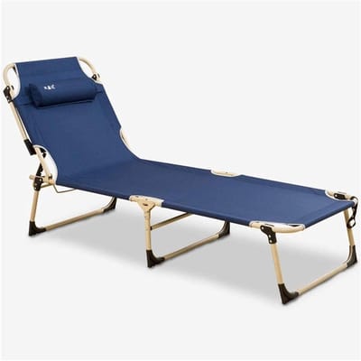 Opvouwbare Ligstoel - Zonnebed Tuinstoel - Ontspannen in de tuin - Verstelbare rugleuning - 193 x 68 cm - Marineblauw