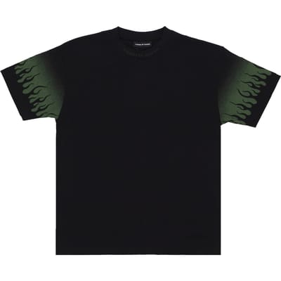 Negative Flames Tee Heren T-shirt Zwart/groen