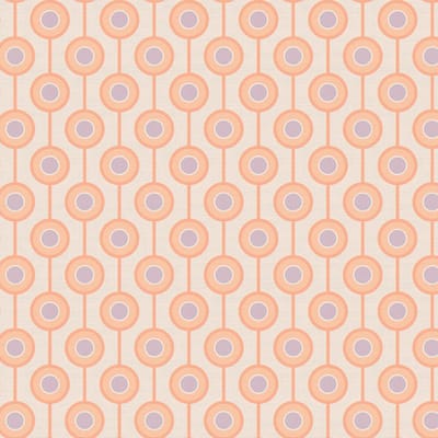 Retro behang Profhome 395375-GU vliesbehang hardvinyl warmdruk in reliëf licht gestructureerd met geometrische vormen mat beige pasteloranje roze lila 4,5 m2