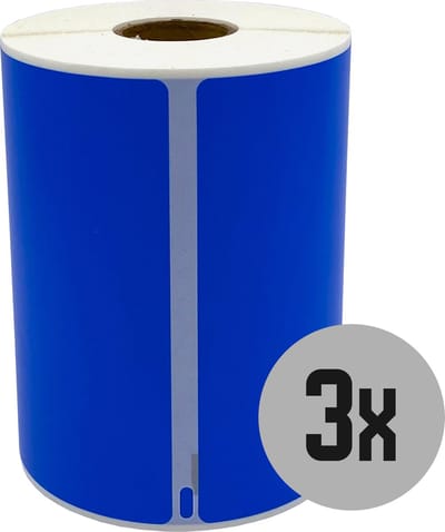 DULA Dymo Compatible labels - Blauw - S0904980 - Grote verzendetiketten - 3 rollen - 104 x 159 mm - 220 labels per rol