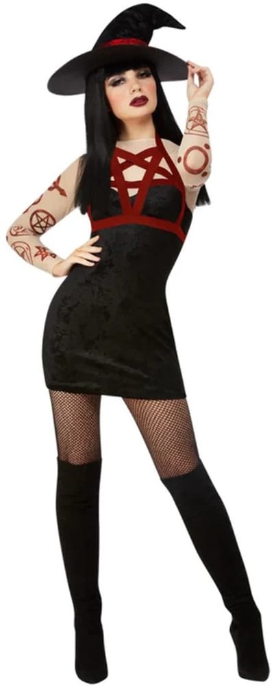 SMIFFYS - Sexy zwarte satanische heks vermomming - XS