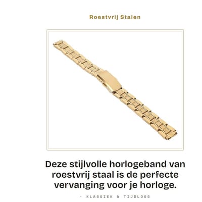 Dailygoods- Horlogeband Roestvrij Staal - Verstelbaar Ontwerp - Dubbele Slotsluiting - Vervangende Horlogeband - 20 mm - Premium Kwaliteit - Horlogearmband