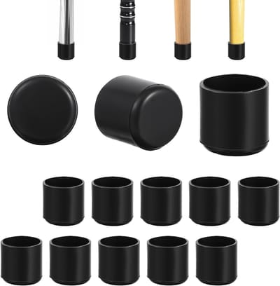 Set van 10 ronde rubberen beschermcaps voor stoelpoten - Voorkom krassen op de vloer en verminder geluid (15-19mm)