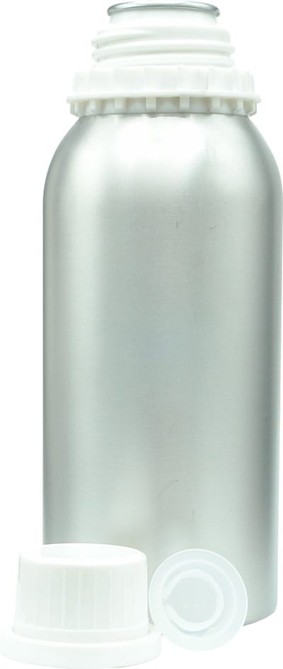 1x Lege Aluminium Fles maximaal 610ml Leeg - Non Food - Flessen, Canisters met Schroefdop en Binnendop - Voor vloeistoffen - Garantiesluiting
