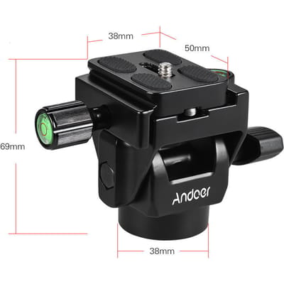 Andoer M-12 Monopod Kantelkop Panoramische Kop Telefoto Vogelspotten Met Snelwisselplaat Monopodkop Arca black