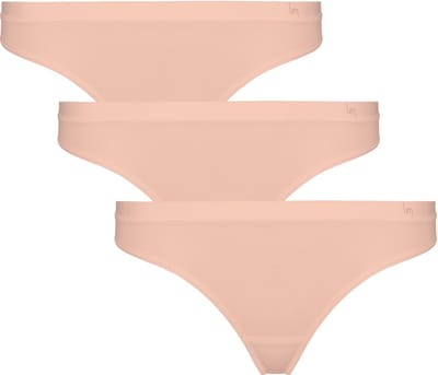 Undiemeister Strings Dames - 3-Pack - Platte Naden - Tencel - Ondergoed - Blush Dusk (Lichtroze) - Maat S
