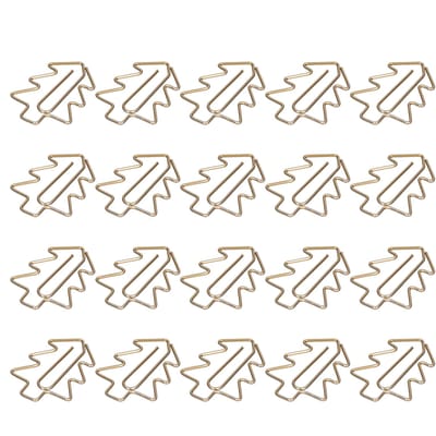 20 stuks Paperclips IJzerkleur Kleurvast Roestvrij Plating Proces Unieke Kerstboomvorm Paperclips voor Kantoor School beige