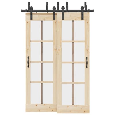 vidaXL - Doos - met - onderdelen - voor - schuifdeur - 152,5 - cm - staal - zwart
