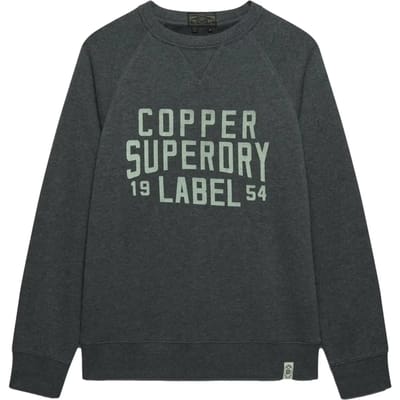 Superdry The Merchant Store Vintage Print Sweatshirt Dark Grey Grootte: L