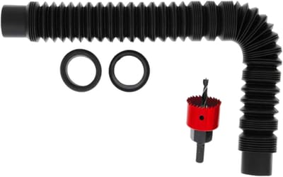 Regenton Aansluitkit - Waterreservoir Set - Regenwater Hergebruiken - Dubbele Ton Aansluiting - Verstelbaar 15-79 cm - Zwart