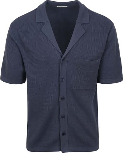 KnowledgeCotton Apparel Knitted Top Donkerblauw - Maat L - Heren