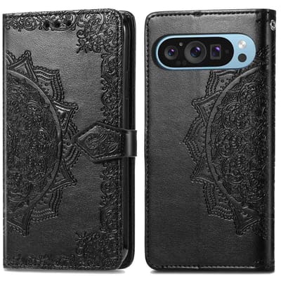 imoshion Hoesje - Geschikt voor Google Pixel 9 Pro XL - Mandala Bookcase - Zwart