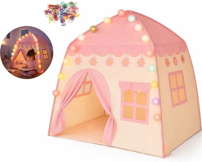 Goodz4All Roze Speeltent Speelhuisje Kindertent Tent met Verlichting Ledlampjes en Clips