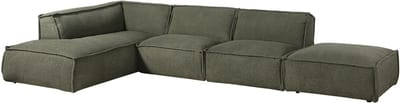 MASSIVMOEBEL24.DE hoekbank groen hout 285x220x79 cm SOFAS deels gemonteerd