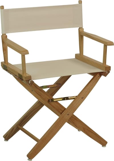 Regisseursstoel Breed - Directorstoel Opvouwbaar - Buiten Zitten - Massief Hardhout Frame - 457 cm Zithoogte - Natuurlijk