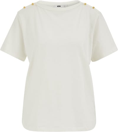 WE Fashion Damest Jersey T-shirt met gouden accenten