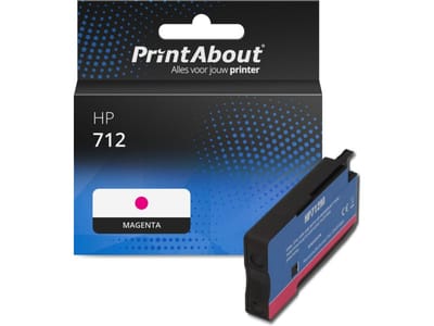 PrintAbout huismerk Inktcartridge 712 (3ED68A) Magenta Geschikt voor HP