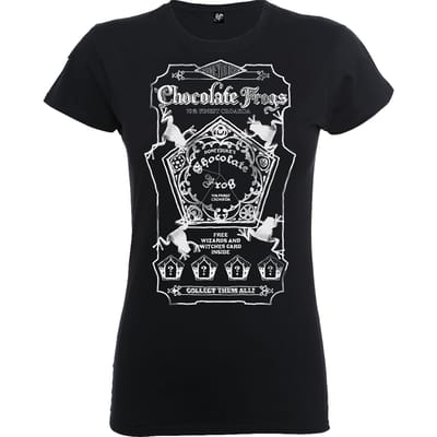 Harry Potter Honeydukes Chocolate Frogs Dames T-shirt - Zwart/Wit - M